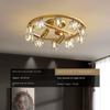Light Luxury High-end Living Room Ceiling Lamp Full Copper Crystal with Spotlights Bedroom Study Room Lamps