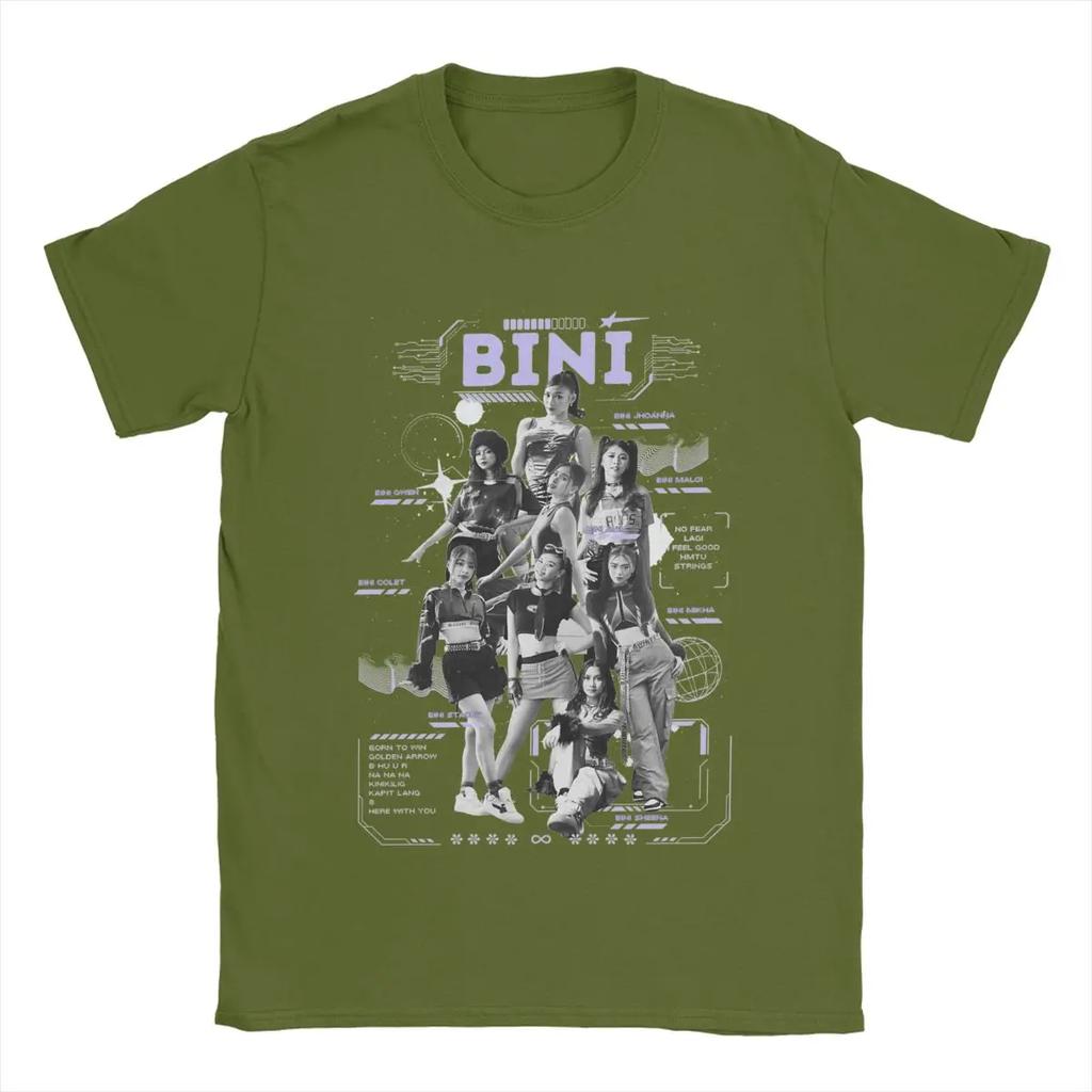T-Shirts BINI Casual 100% Cotton Tee Shirt Short Sleeve T Shirts O Neck Clothes Birthday Present