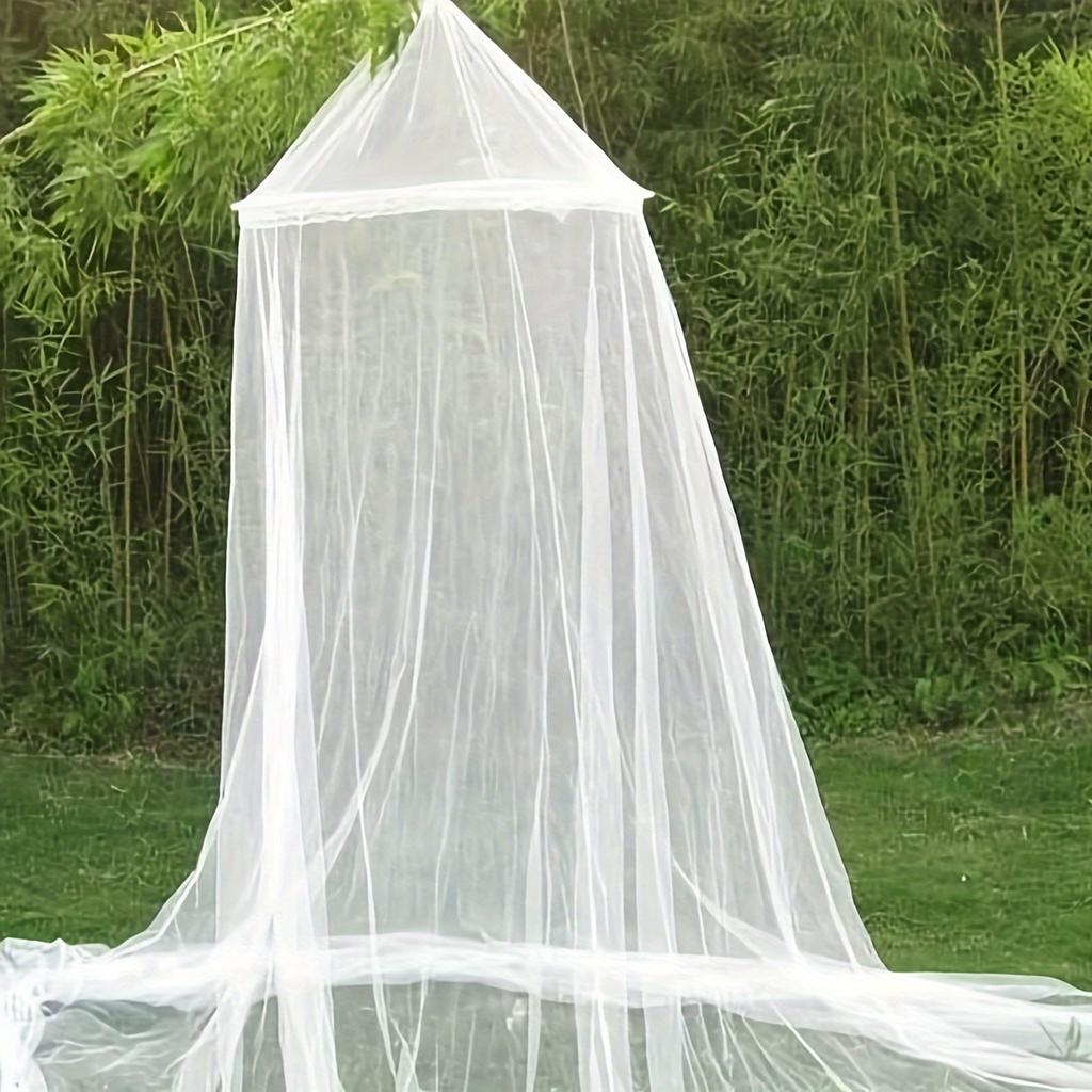 2/1pcs White Polyester Bed Canopy Mosquito Netting, Non-Waterproof Knit Fabric Room Decor Bed Cover with Zipper Closure