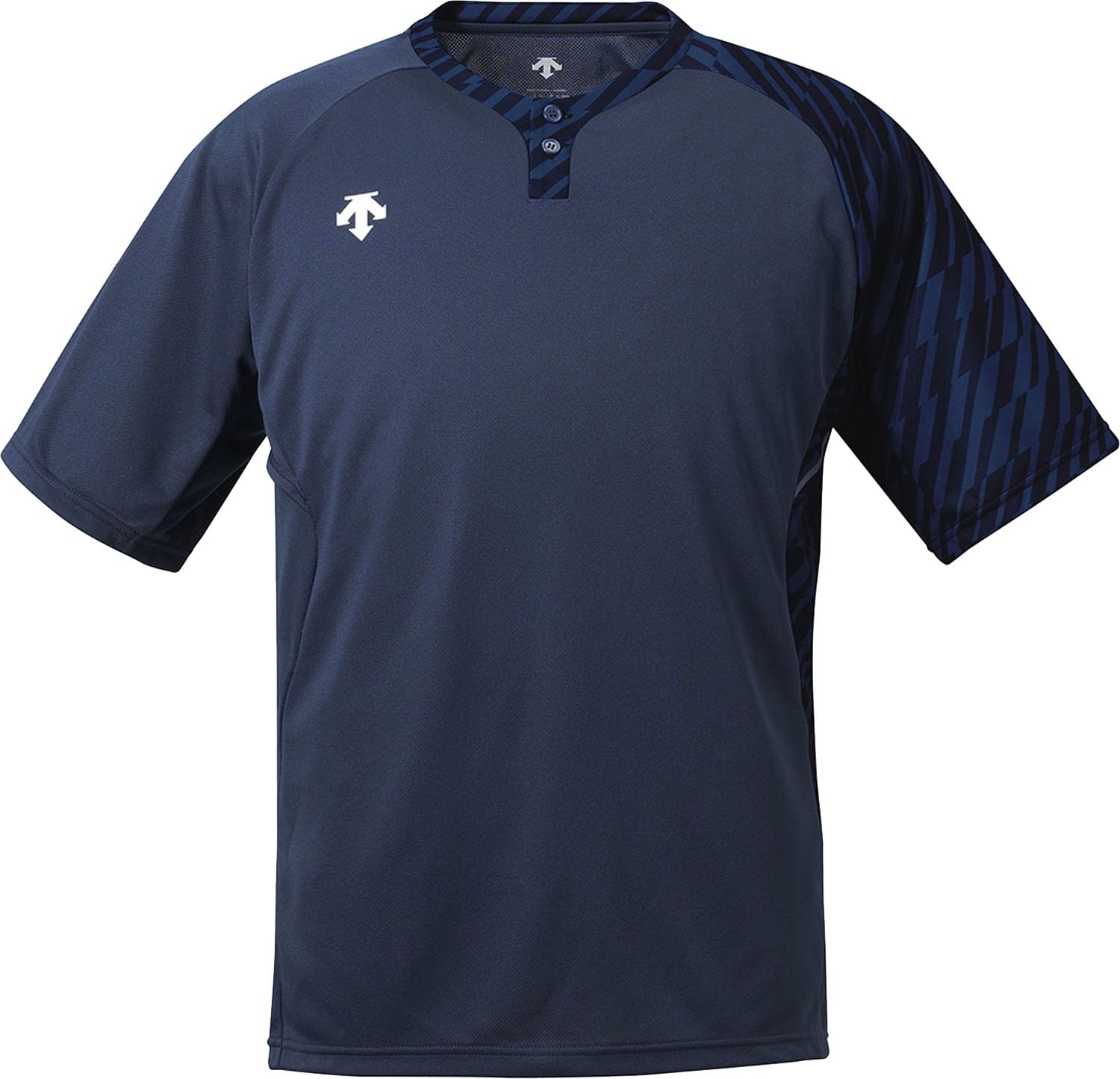 

Рубашка с коротким рукавом и двумя пуговицами D темно-синяя [DESCENTE], Рубашка, Мужская,