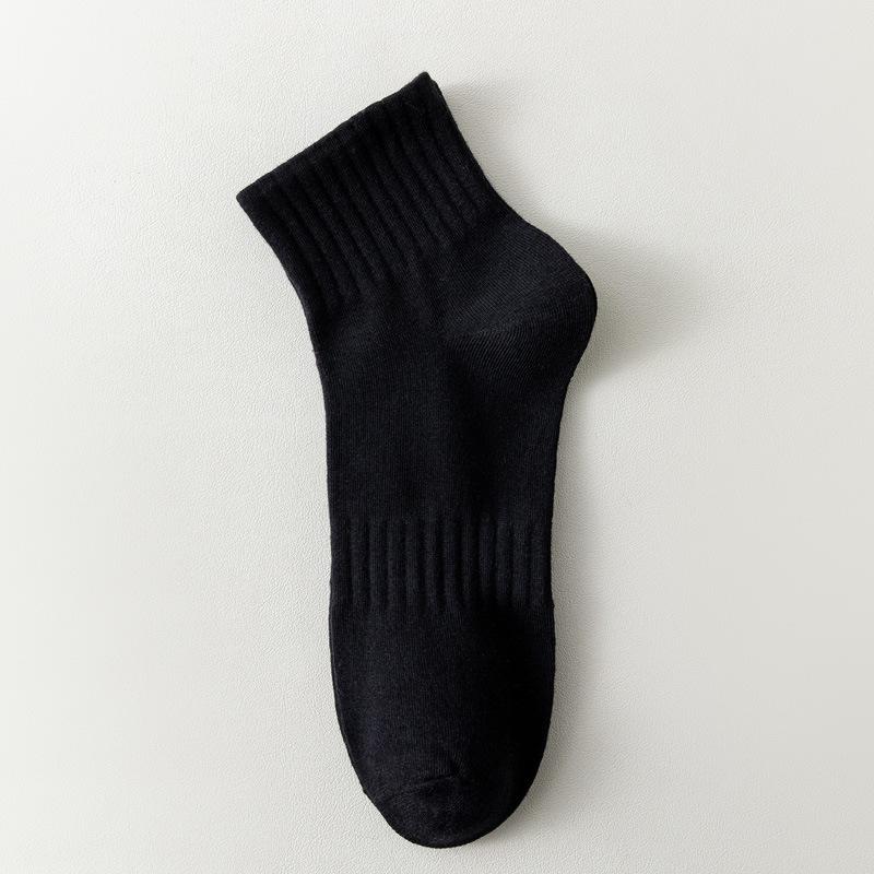 

5/10 пар весенне-летних мужских носков до середины икры, дышащих, влагоотводящих, студенческих спортивных носков, однотонных, с резинкой, коротких носков с низким верхом, удобных 5 Pairs