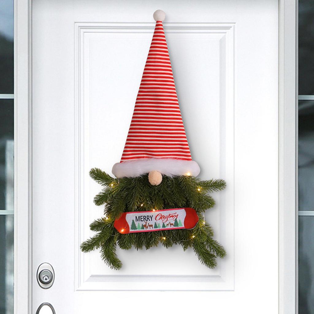 Christmas Wreaths For Front Door Gnome Garland Lighted Artificial Christmas Wreath For Home Wall Porch Mantel Fireplace Table