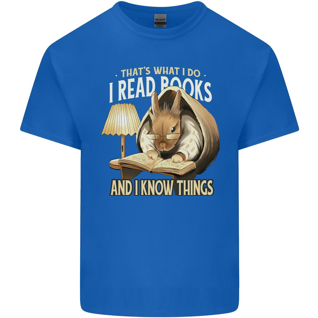 I Read Books Know Things Bookworm Rabbit Unisexs Light Cotton TShirt