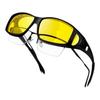 Night Vision Sunglasses with Yellow Lenses and Black Designed for Nighttime Driving and Can Be Worn Over Regular Frames, Eyeglasses.