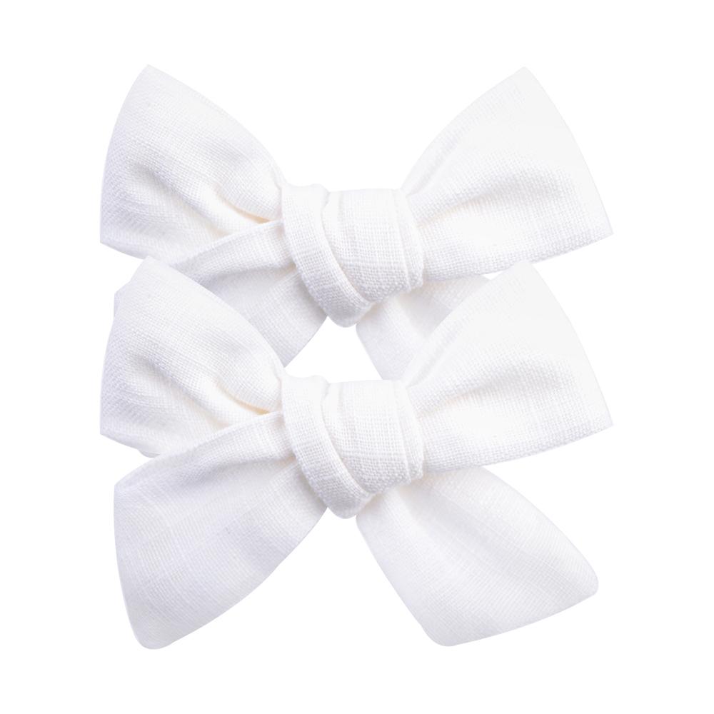 10Pcs/set Solid Color Cotton Hair Bows Hair Clips for Baby Girls Boutique Hairpins Barrettes Headwear Hair Acesssories