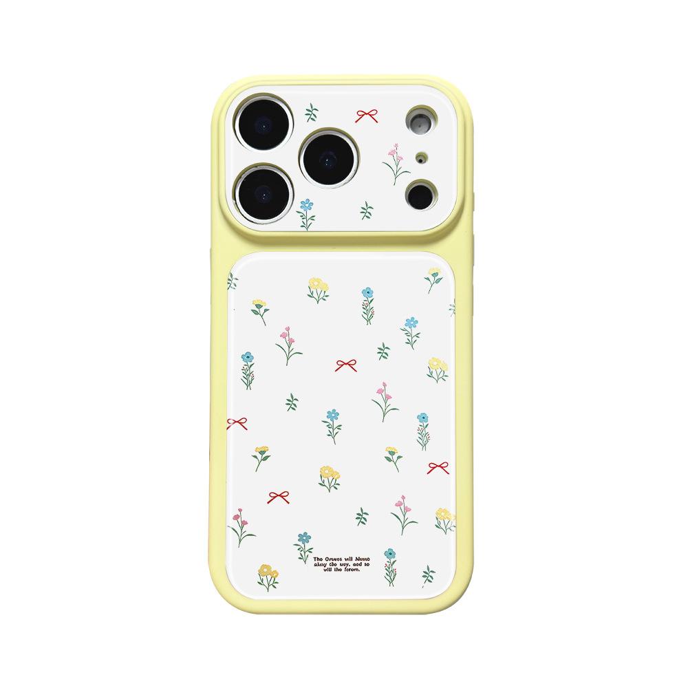 Fresh flowers are suitable for 17pro niche iPhone17Pro premium sense 16 mobile phone case Apple 17 imitation glass woman