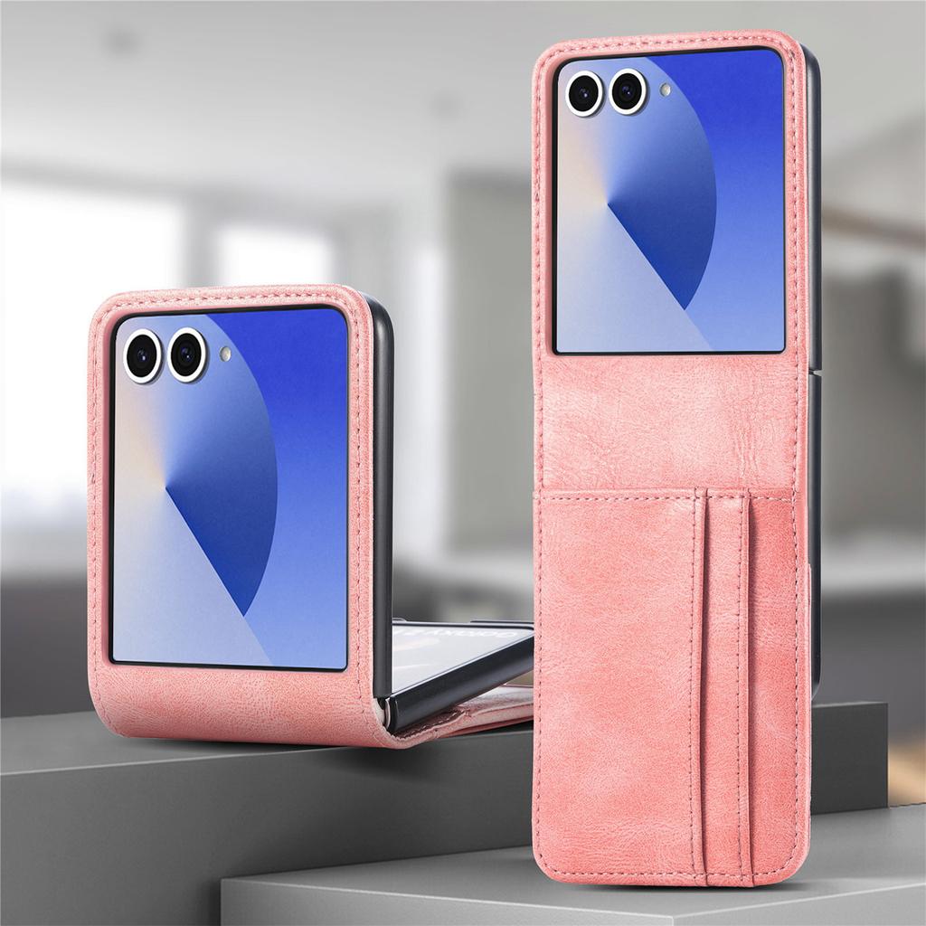 PU Leather Phone Case for Samsung Galaxy Z Flip 8 7 6 5 4 3 Flip8 Flip7 FE Flip6 Flip5 Folding One-piece Card Holder Cover XL002