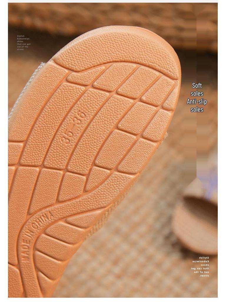 Summer Linen Embroidered Non-Slip Slippers for Men & Women