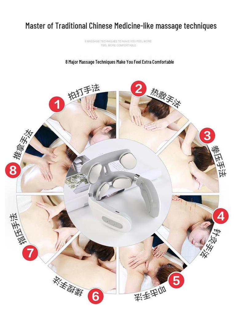 Smart Cervical Pulse Massager: Multi-Therapy Neck Protection & Rechargeable Device