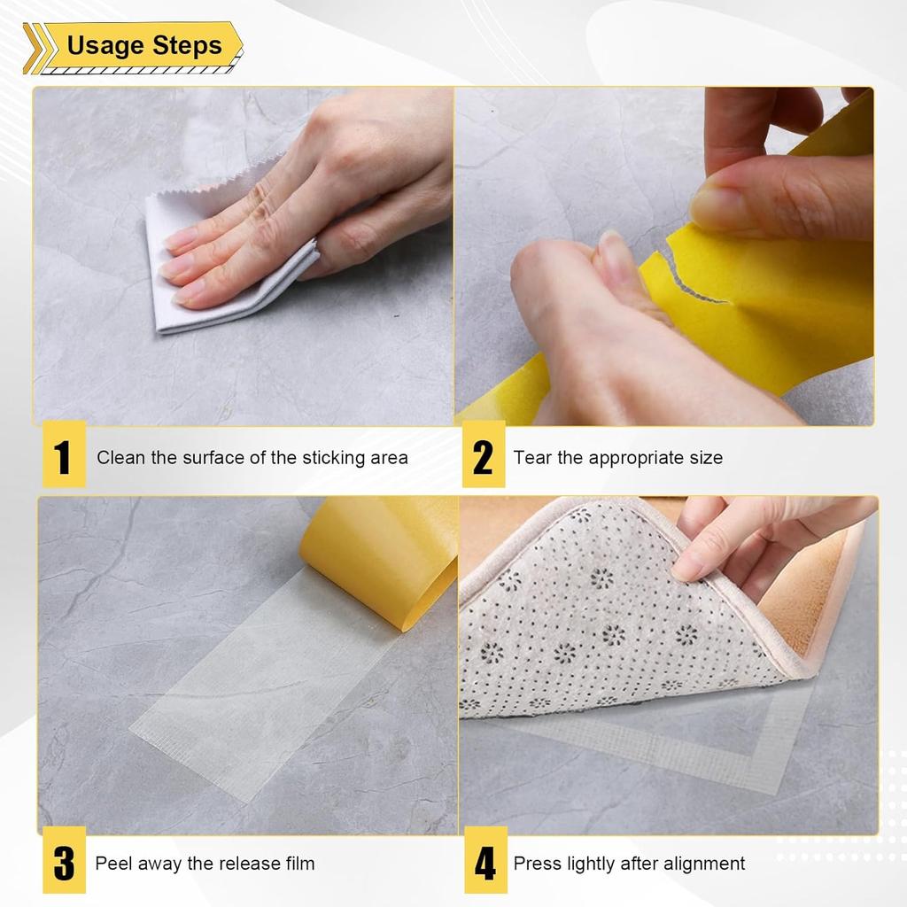 Mesh Double Sided Tape Heavy Duty, High Temperature Resistant Waterproof Strong Adhesive for Carpets Home Repair DIY
