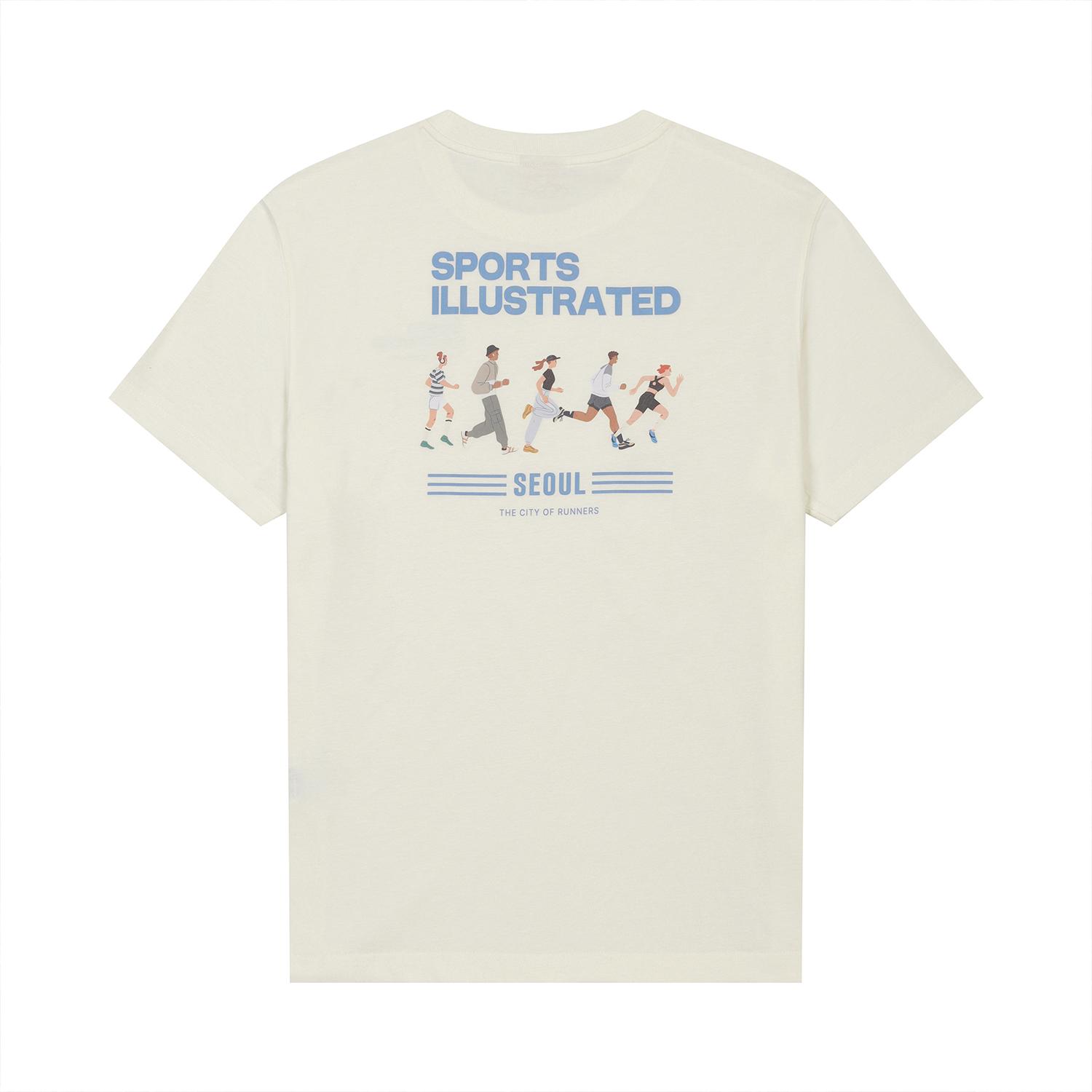 Sports Illustrated Running Graphic Round T-Shirt (Ivory) Xl