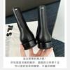 Cowhide Niche Medium Tube Elastic Toe Chelsea Boots Women's British Split Toe Short Boots Pig's Trotter Boots