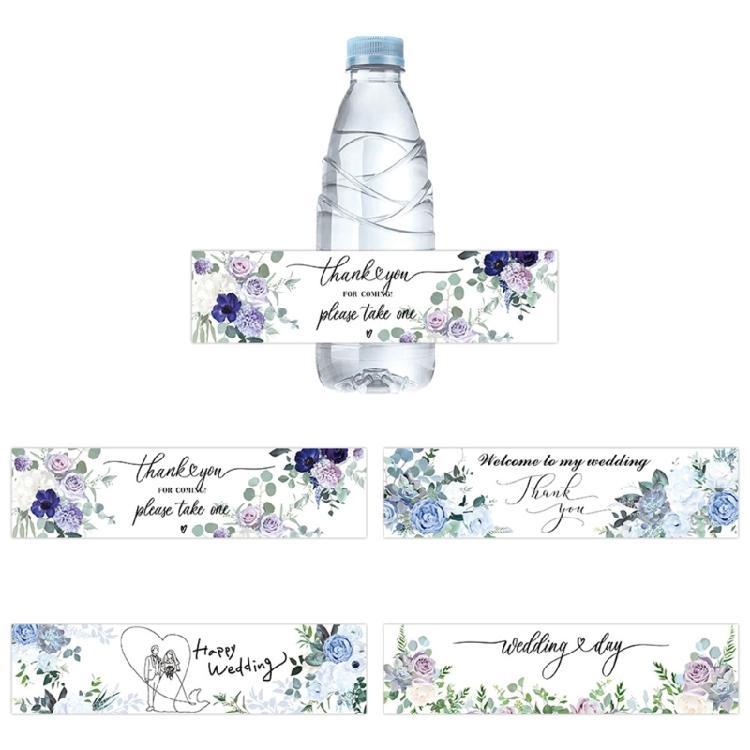 Wedding Water Bottle Labels,Waterproof Floral Water Bottle Wraps Sticker for Birthday Baby Shower Engagement Party