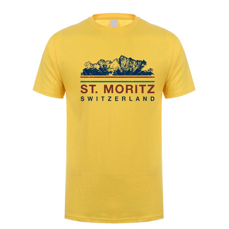 St Moritz Switzerland T Shirt Summer Graphic Unisex Cotton Tshirts Fashion Short Sleeve Dad Gift Oversized Tees DY307