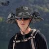 Dual fan solar hat summer outdoor mountaineering fishing sun protection visor hat camouflage big eaves men's bucket hat