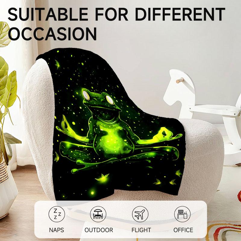 1 Piece Frog-themed Fluffy Fleece Blanket, Perfect for Sofa, Bed, Office. Ideal Gift for Family, Friends, and Holidays.