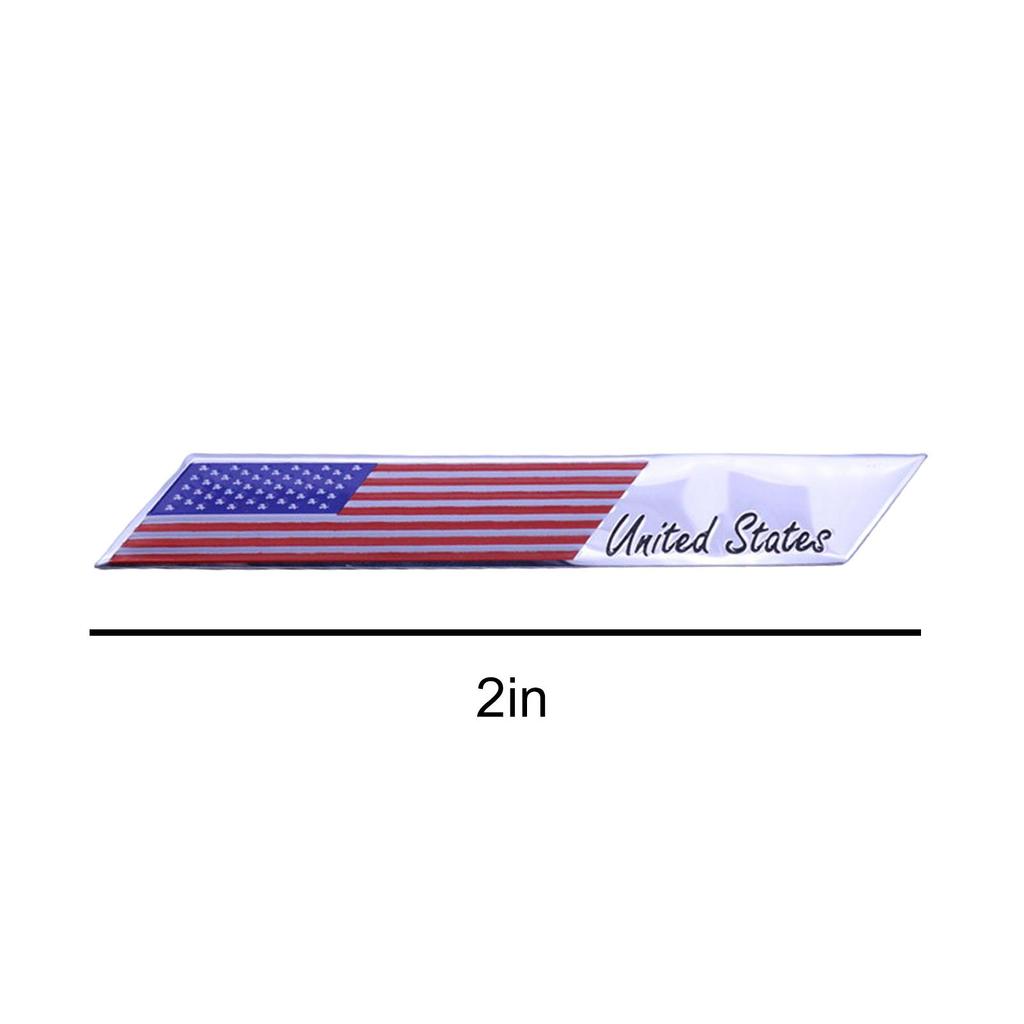 2 PCS 3D American Flag Metal Decal - Aluminum Alloy, Patriotic Sticker For Car Bumper, Style G