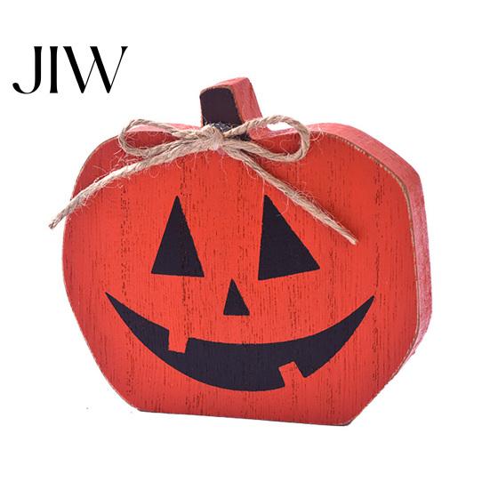 Halloween Party Centerpieces Table Sign, Wooden Pumpkin Ghost Bat Block Rustic Showcase Displays Tiered Tray Ornament for Tabletop Home Office Indoor