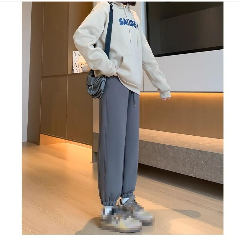 Plus Velvet Sports Pants Women's Autumn and Winter Loose and Thin Small Casual Harem Leggings