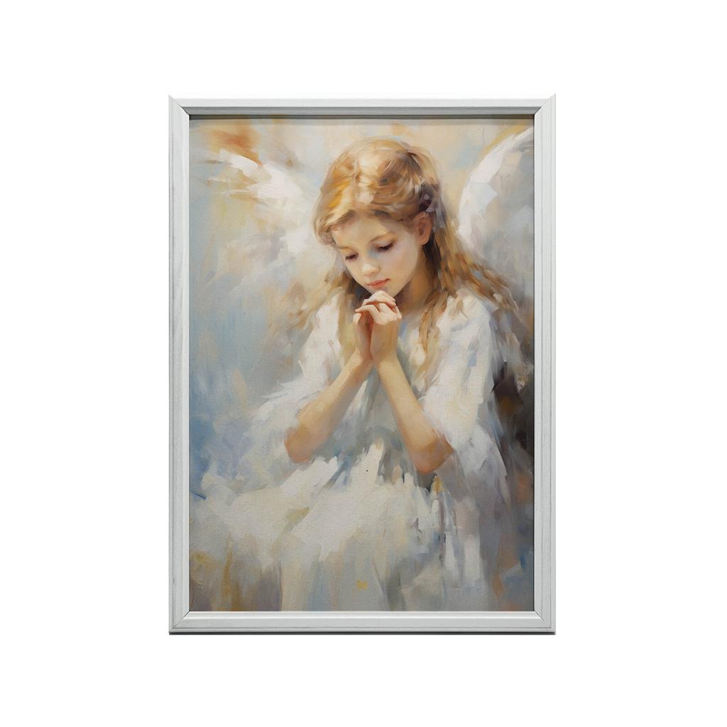 Charming Heavenly Guardian Charming Heavenly Guardian, 30X40 Cm, Light Oak Wooden Frame, 230 Gsm Matte Paper