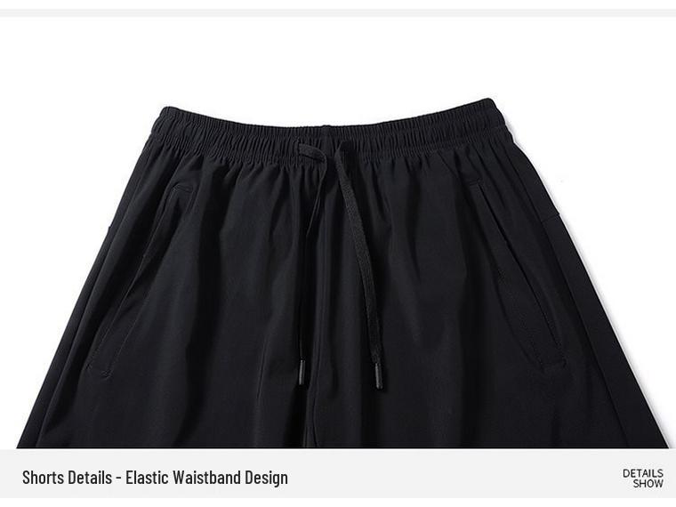 Completo estivo da uomo in seta ghiaccio a tre pezzi: T-shirt Girocollo, Pantaloncini e Pantaloni Lunghi Tuta Sportiva Casual