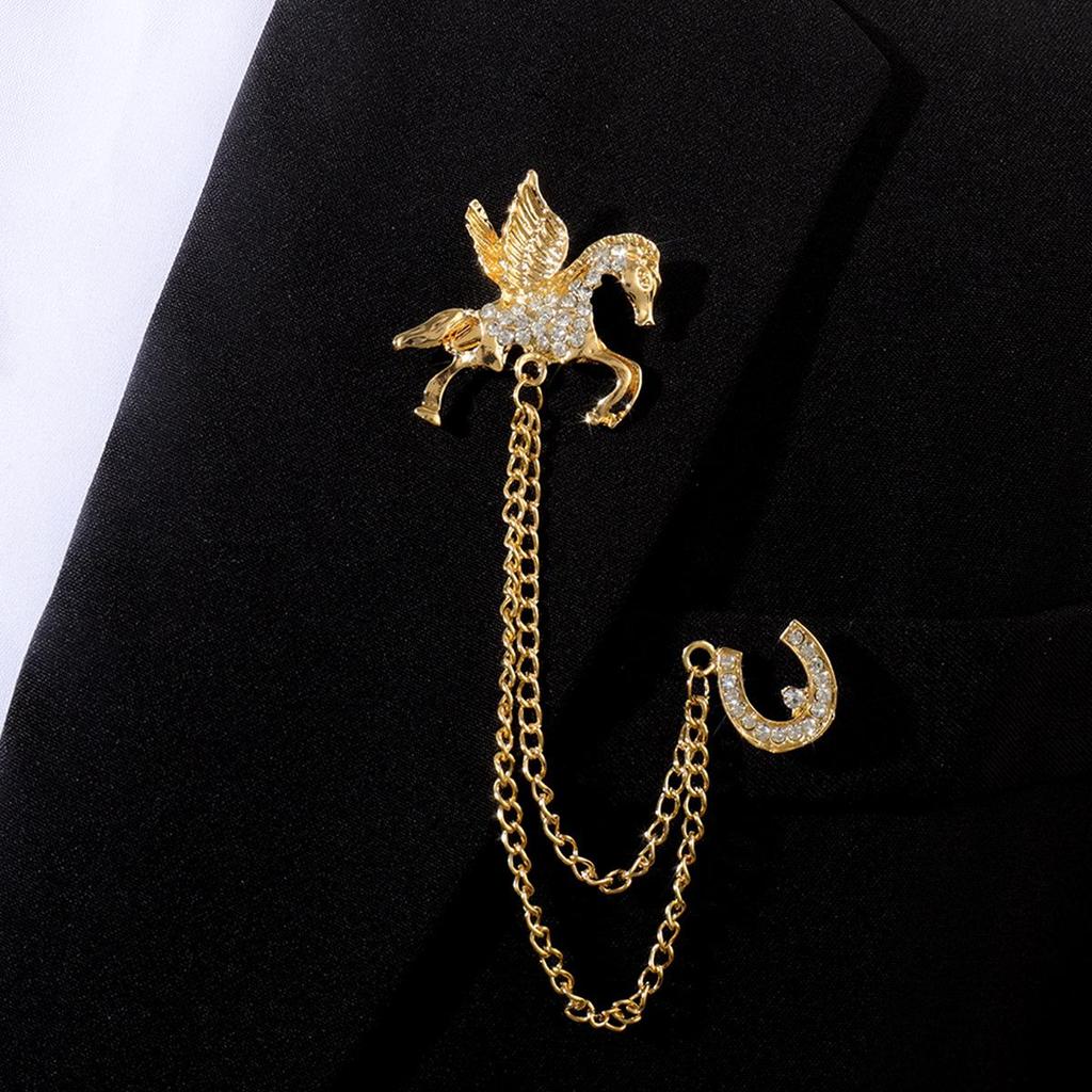 Baroque Rhinestone Pearl Corsage Necklace Brooch - Retro British Court Suit Accessory