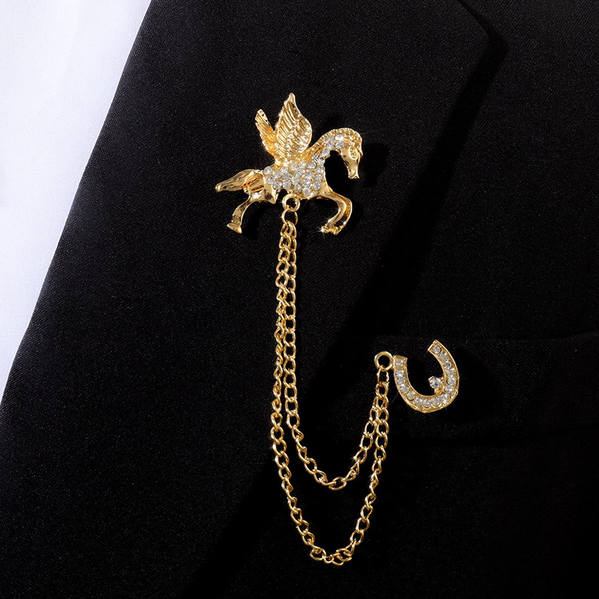 

Мужской модный набор булавок для воротника: Японский и корейский стиль с украшениями в виде орла, короны, кисточки и креста.