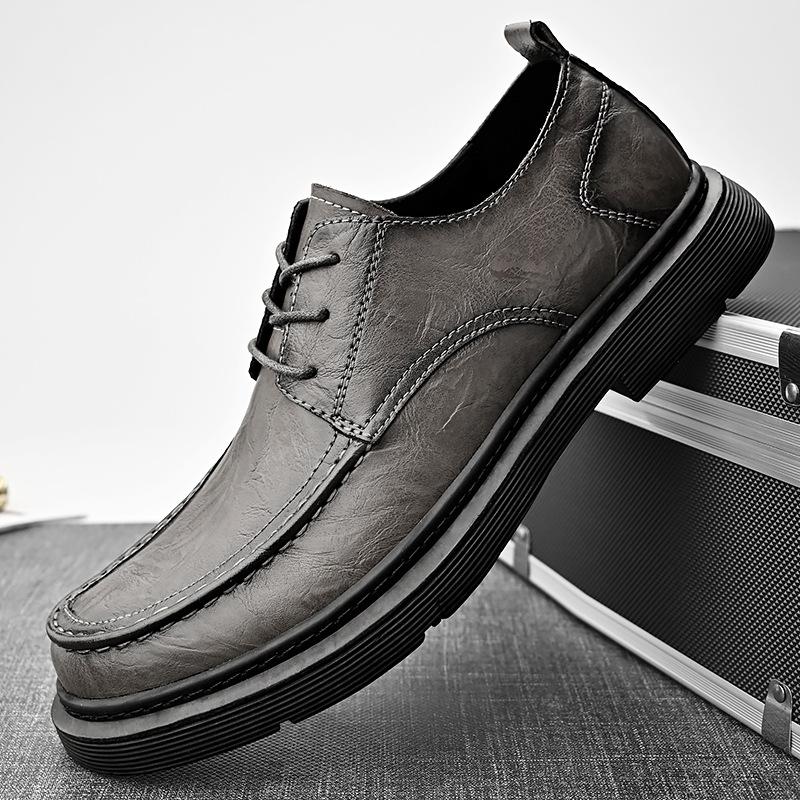 Leather shoes men's autumn new soft-soled formal wear leather men's shoes fashion versatile lace-up brock shoes