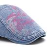 Denim Beret Women's Retro British Peaked Cap Men Print Forward Cap