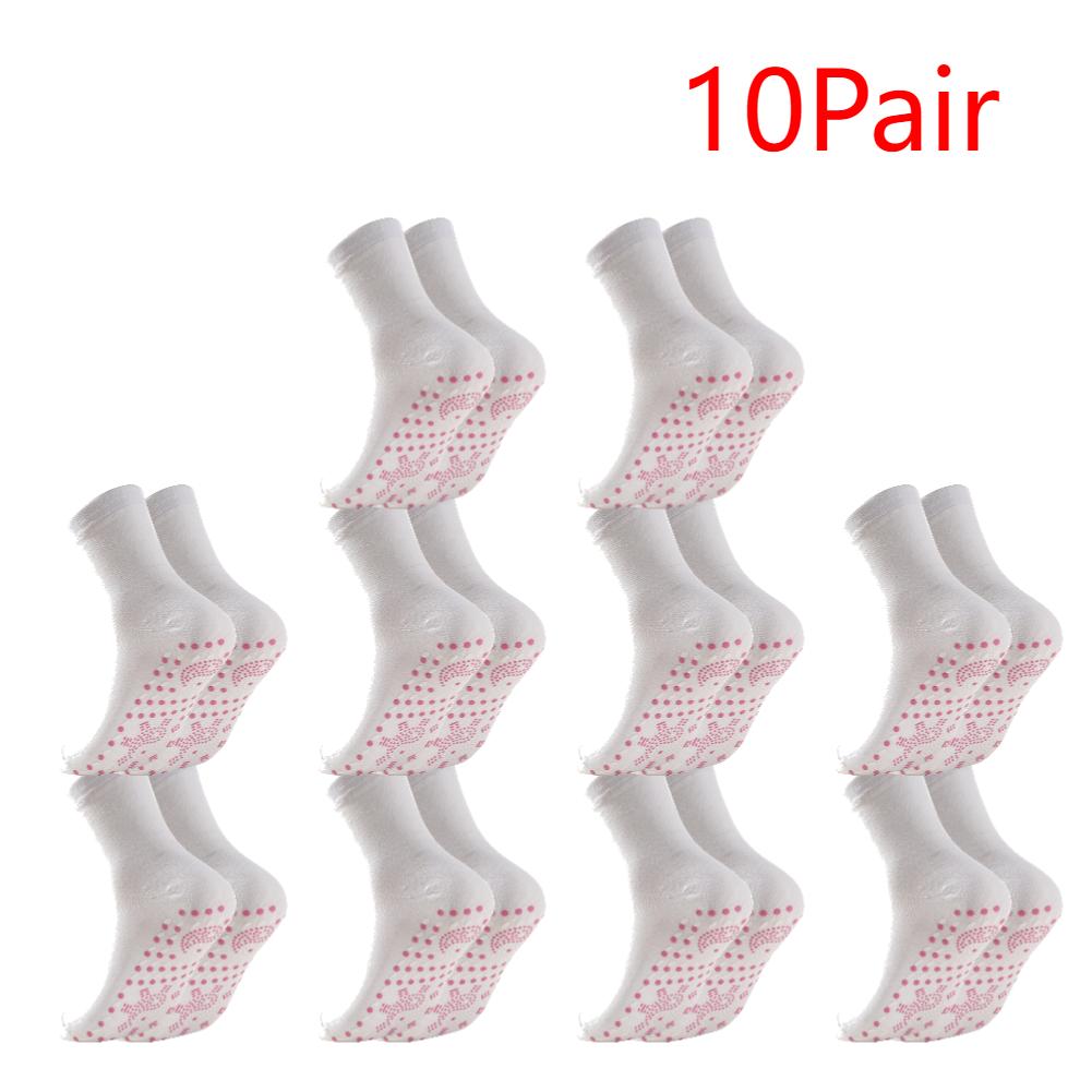 5/10 par Turmalin Självvärmande Strumpor Vinter Varma Termiska Hälsovårdsstrumpor Bantnings Hälsa Korta Strumpor Magnetisk Terapi Strumpor