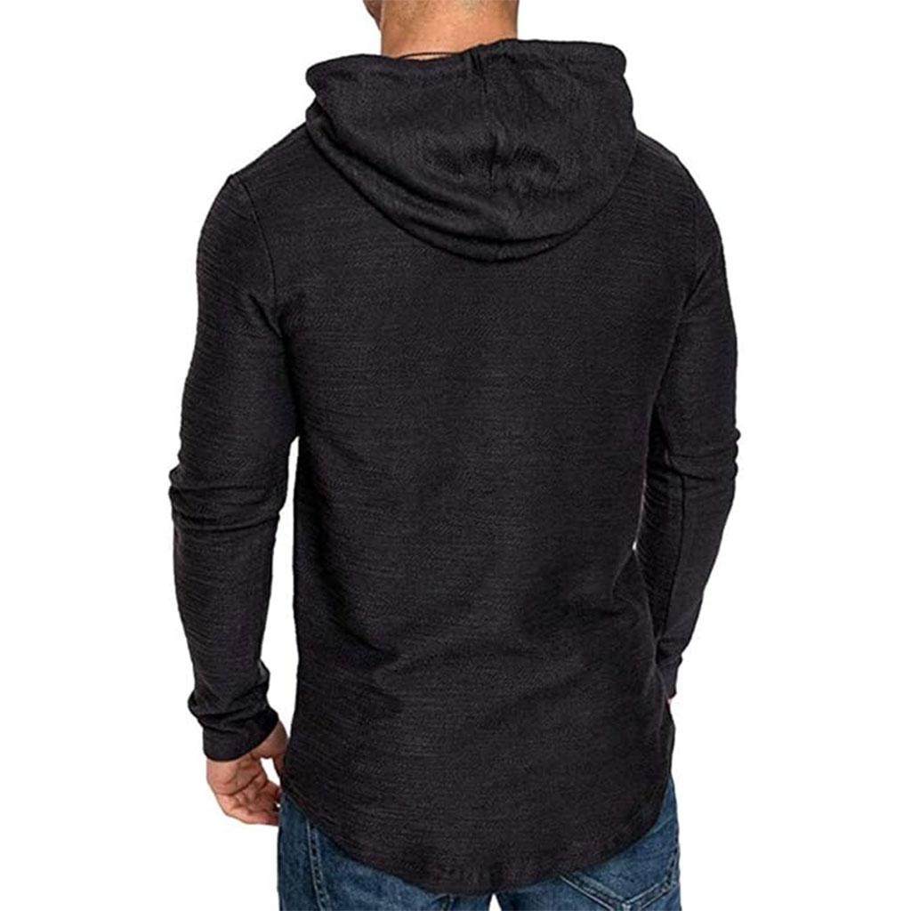 King Billion Spring Collection Men's Stylish Long Sleeve Hoodie - Curved Hem, Branded Tag & Drawstring Hood - Casual Streetwear Essential