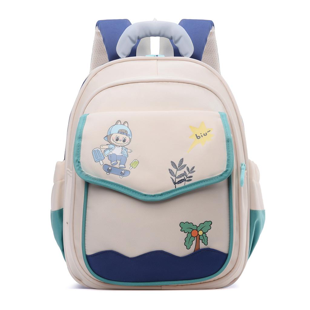 Kids School Backpack With Cartoon Pattern And Nylon Material For Preschoolchildren