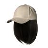 Baseball Hat Short Straight Wig Natural Heat Resistant High Temperature Fiber Girls Brown Black Synthetic Hair Peaked Hat