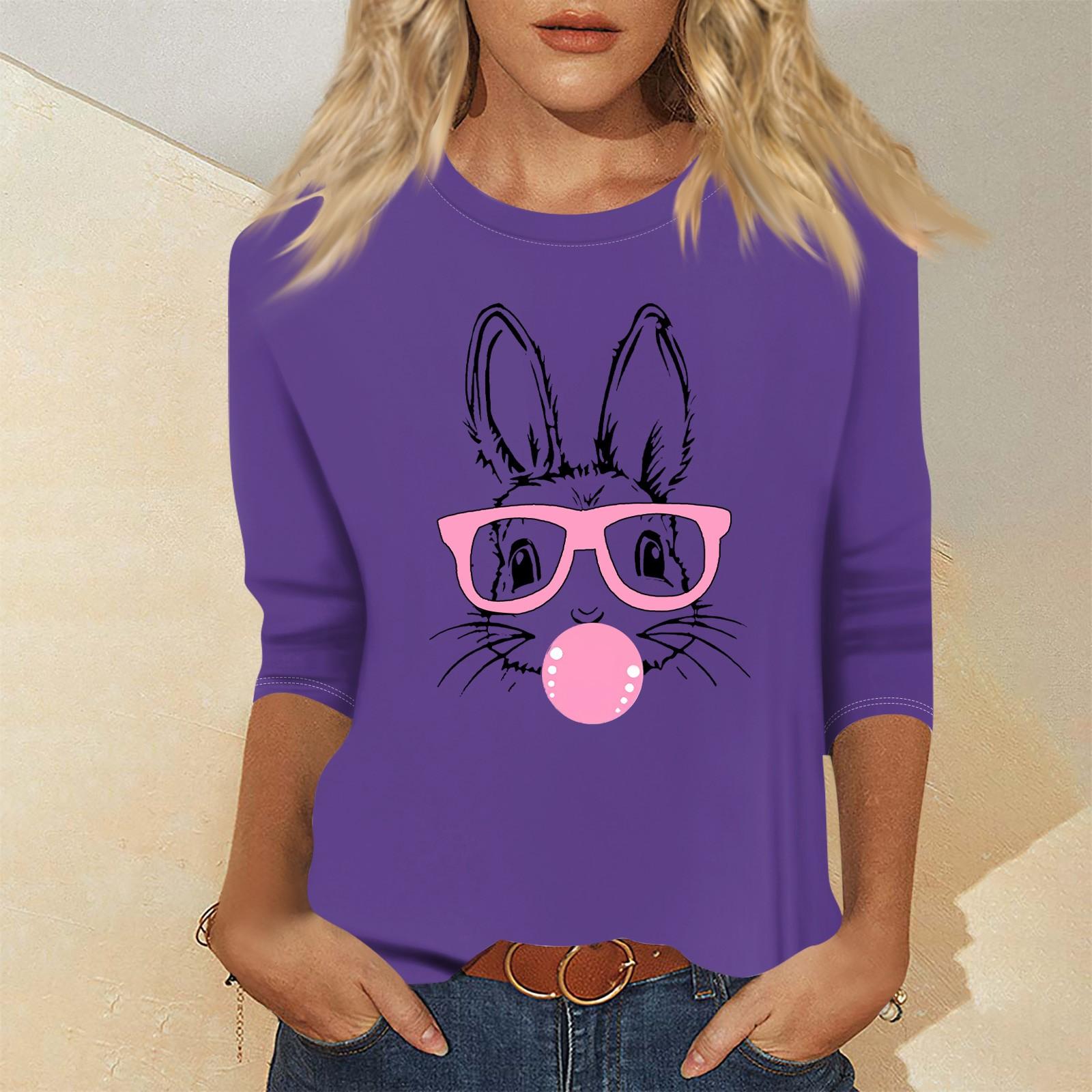 

Женская мода повседневный свитер с семью рукавами и принтом ко Дню святого Валентина XXXL фиолетовый