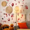 Halloween Window Stickers Terror Bloody Handprint Footprint Indoor Outdoor Spooky Halloween Party Wall Decal Floor Stickers