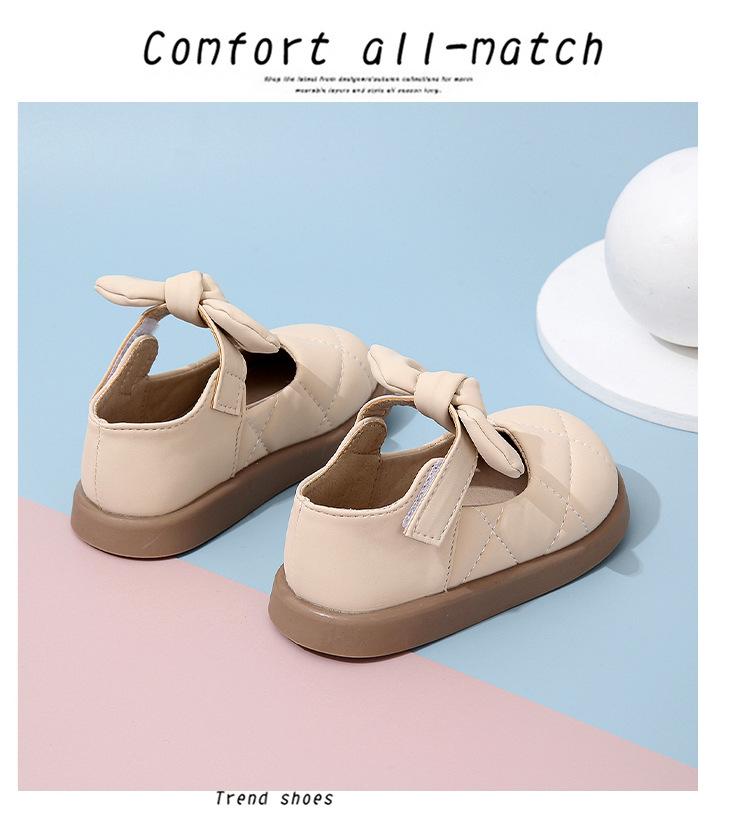 Princess Style Girls' Leather Shoes for 1-3 Year Olds, Breathable and Fashionable Children's Footwear