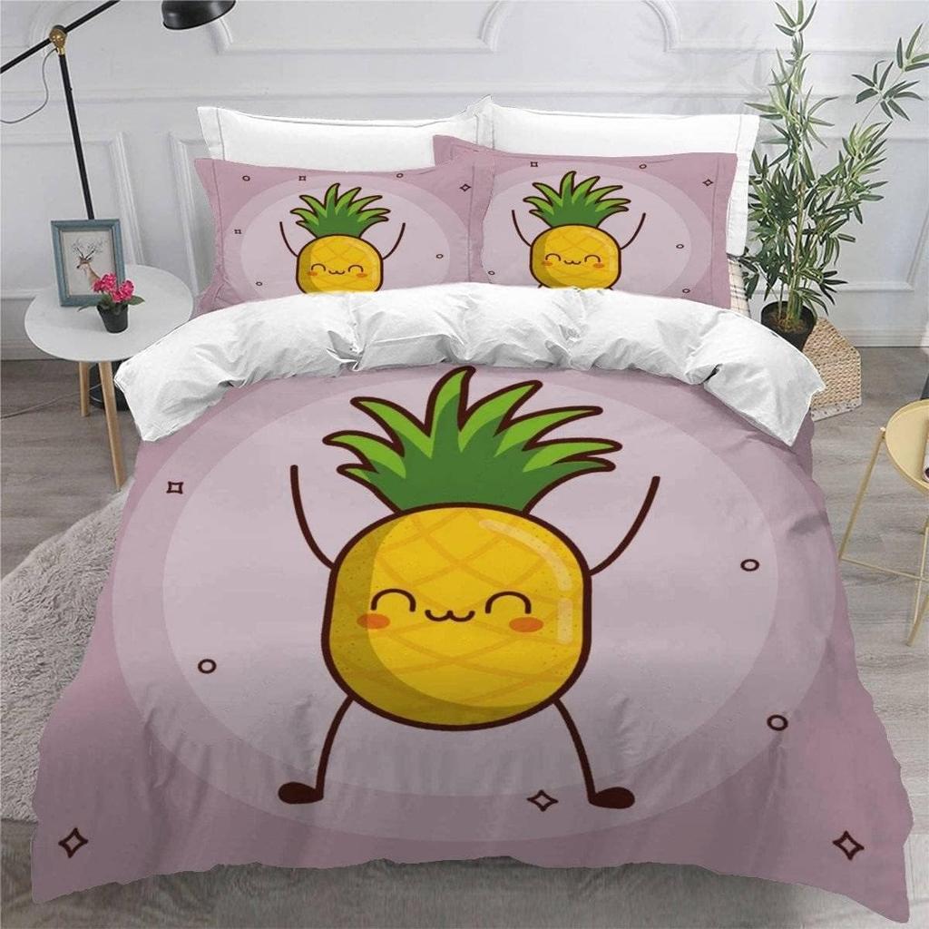 3D Printed Boutique Bedding Set Cartoon Animal 3-Piece Set for Children and Adults Full Size Soft 100% Microfiber Zipper