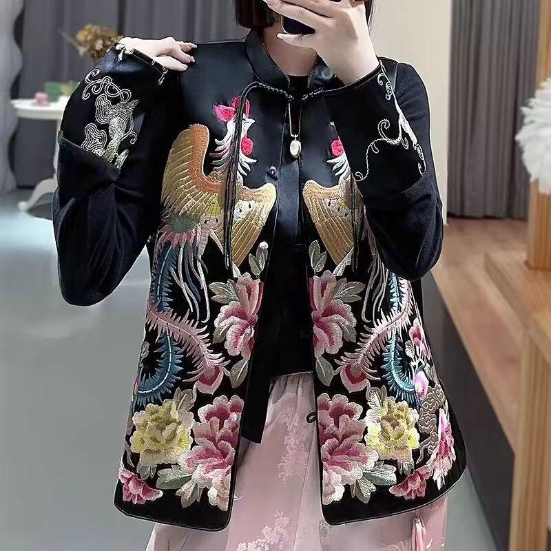 

Жилет в китайском стиле Тан одежда женская роскошный атласный костюм без рукавов топы элегантная одежда ханьфу XXXXXL чёрный