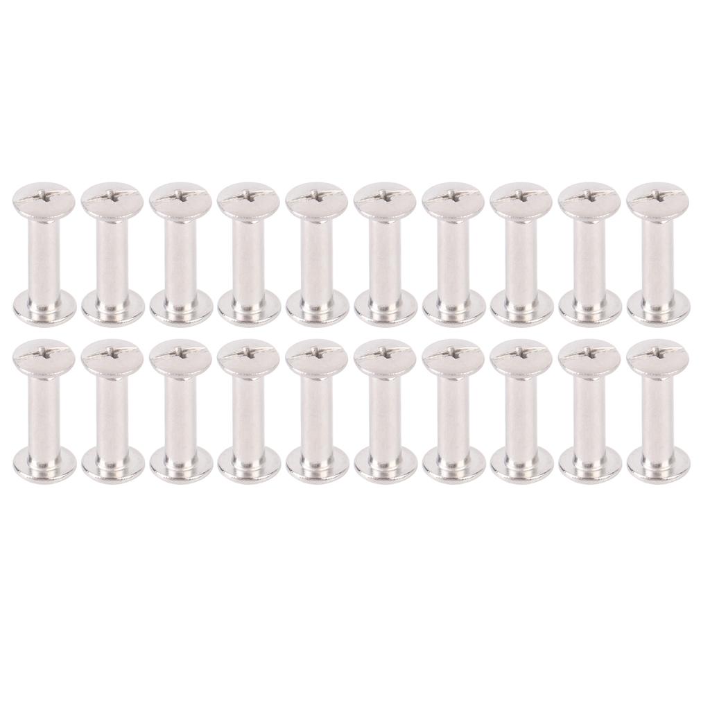 100 Sets Rivet and Screw Stainless Steel M2.5 Flat Round Head Rivet Stud Fastener Set for Leather Crafts Decoration