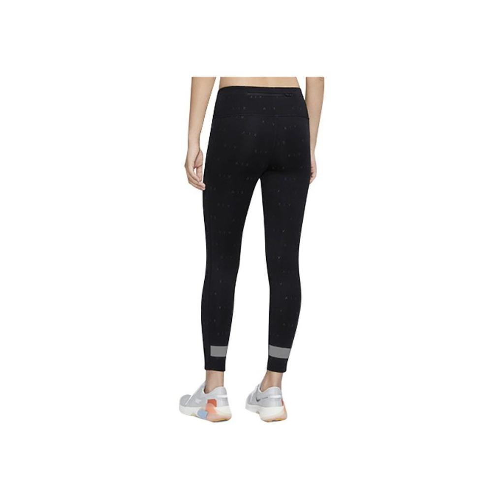 Nike Air Logo Print Reflective Running Training Leggings Women leggings Black CU3352-010