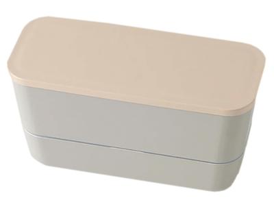 Takenaka SUKITTO Lunch Bento Made In Two-Tier Box, Japan, Gray, (Top Tier) 380ml, (Bottom Tier) 220ml, T-36398