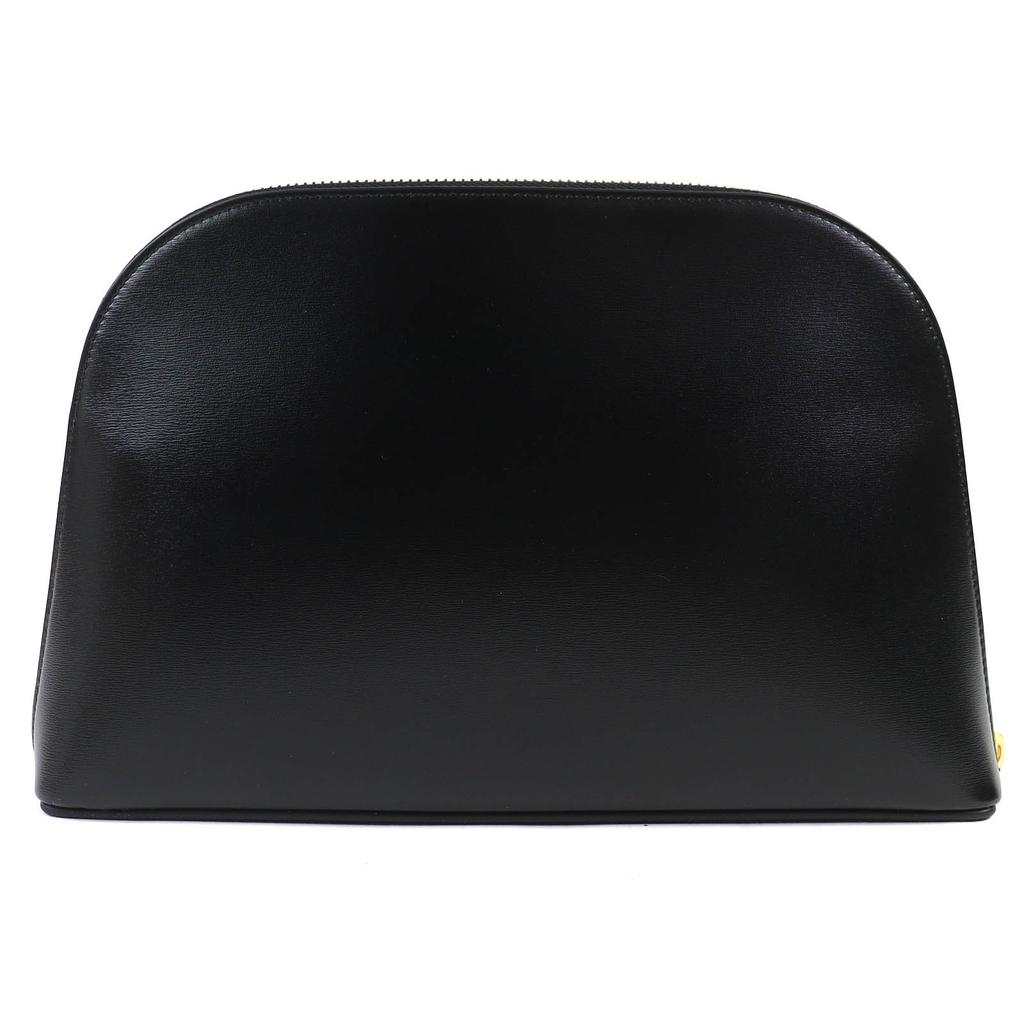 Makellose CELINE Pouch Triomphe mit Reißverschluss rundum aus schwarzem Kalbsleder für Damen 10N073GEZ Gebraucht