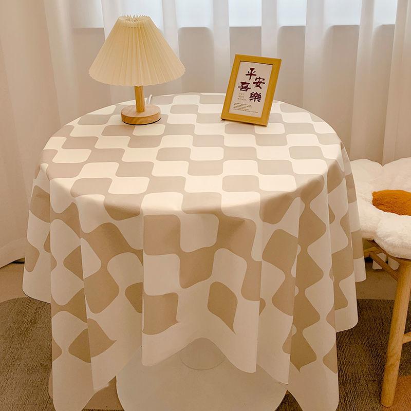 Ins Checkerboard Tablecloth Plaid Desk Mat Versatile Student Essential for Dormitory Round Table Cover Coffee Table Mat Dining Table Cloth Decorative