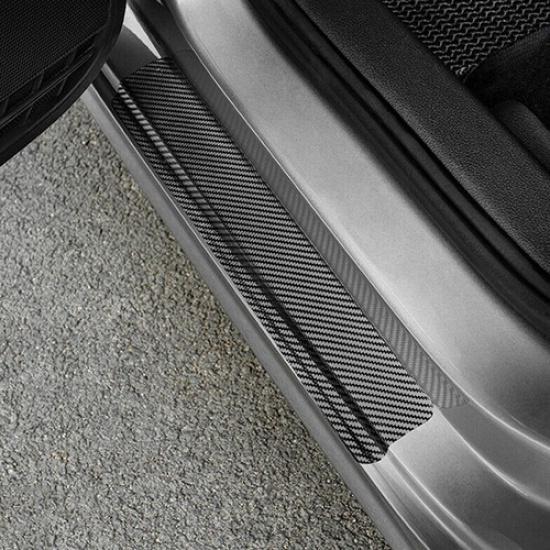 Auto Car Door Sill Scuff Cover Protector Strip Anti Scratch Sticker Carbon Fiber