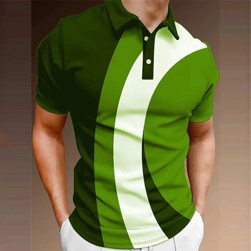 Herren Golf Poloshirt Kurzarm Knopf T-Shirt Top