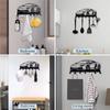 1pc Metal Wall Key Holder (7-Hook) - Black Decorative Organizer for Car Keys, Wall-Mounted for Front Entryway