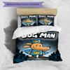 3pcs DogMan1 Design Cover Set - HD Printed Bedding with 1 Cover and 2 Pillowcases - Perfect for Home and Dorm Decor
