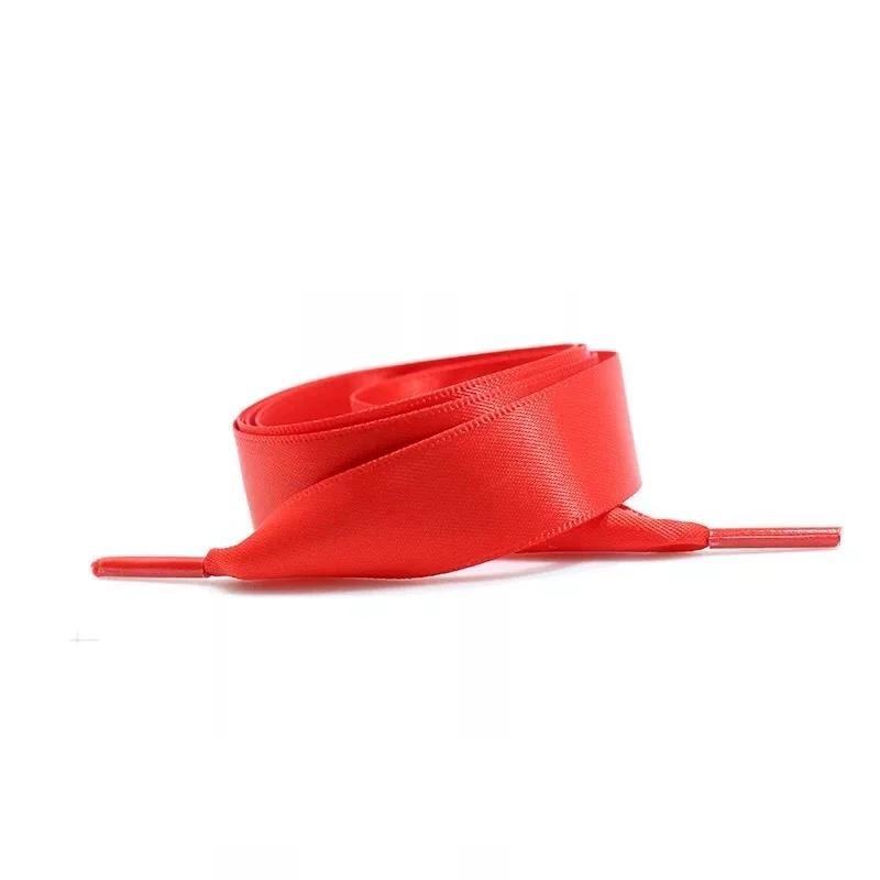 2CM Width Silk Satin Shoelaces Flat Ribbon Shoelace Women Sneakers Boots Shoe laces 22 Colors Length 80CM 100CM 120CM 1Pair