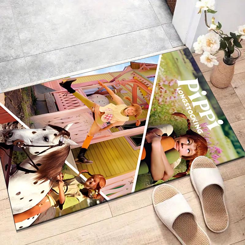 Pippi Longstocking Polyester Carpet, Soft Indoor Mat for Office Chair, Living Room, Computer Desk - Decorative Home Office Rug Design