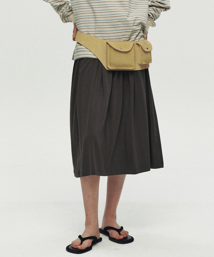 Hoite Drape Layer Skirt (Dark Gray)